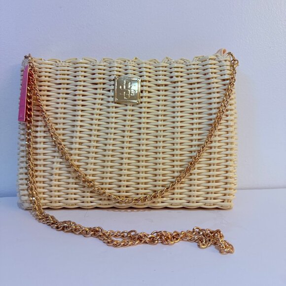Simply Southern Key Largo Crossbody Cream Gold Tone Chain Strap Purse Summertime - Picture 15 of 16